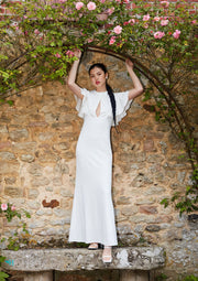 The Marina dress, Vanessa Cocchiaro, off white, ivory, stretch, engagement, civil wedding, bride, second reception look