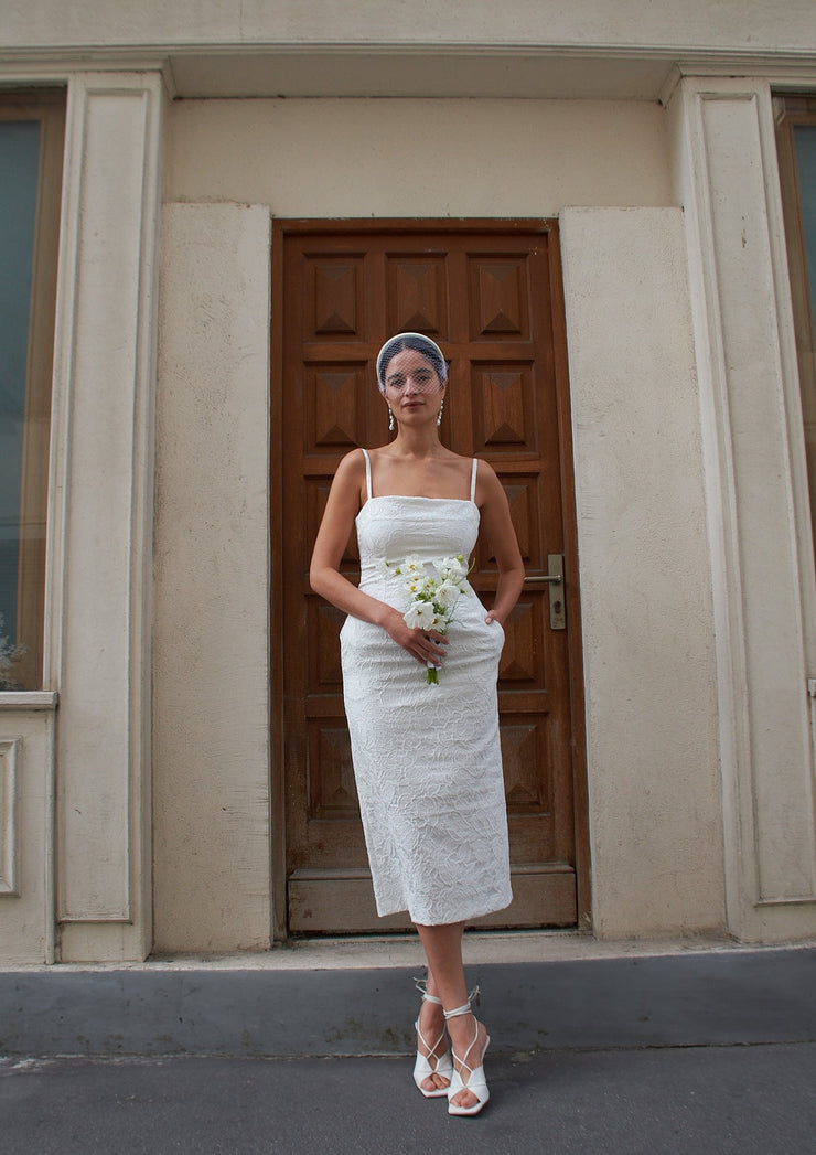 vanessa cocchiaro_THE ISATOU DRESS_white_midi_civil wedding_engagement_second_reception