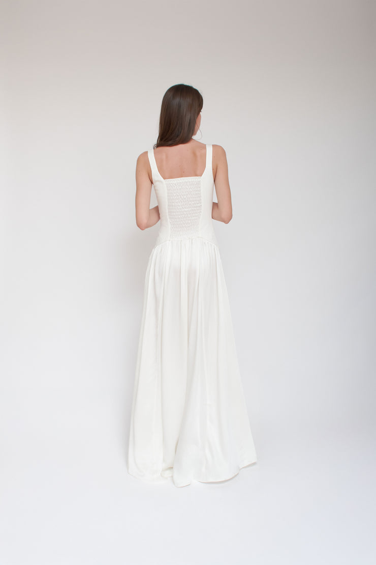 Vanessa Cocchiaro, robe blanche, teinture, crêpe, mariage, été, mariée, civile, fugue, fête, événement