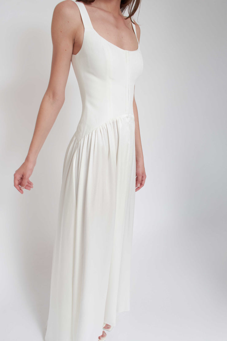 Vanessa Cocchiaro, robe blanche, teinture, crêpe, mariage, été, mariée, civile, fugue, fête, événement