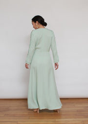The Noissis dress, Vanessa Cocchiaro, mint green, midi dress, event, party, wedding guest, bridesmaid, elegant, chic