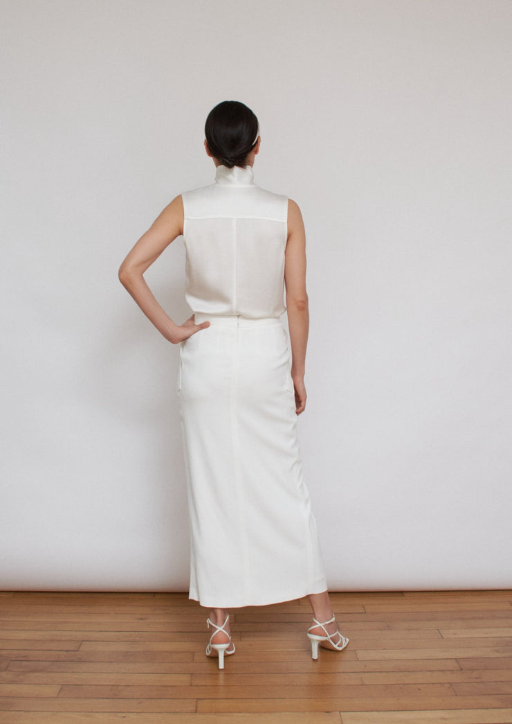 The Cass skirt, Vanessa Cocchiaro, white, pensil, fitted, tailored, civil wedding, event, occasion 