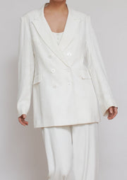 The Gladys blazer, Vanessa Cocchiaro, white, jacket, tailored, boyfriend, oversized, civil wedding, engagement, 