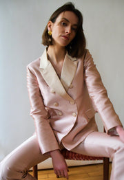 Vanessa Cocchiaro, pink, blazer, eveningwear, party, shinny