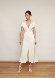 The Clara midi dress, Vanessa Cocchiaro, ivory, ankle length, civil marriage, engagement, reception, summer, spring 