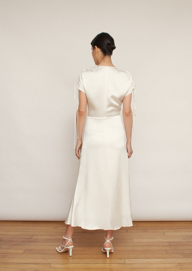 The Clara midi dress, Vanessa Cocchiaro, ivory, ankle length, civil marriage, engagement, reception, summer, spring 