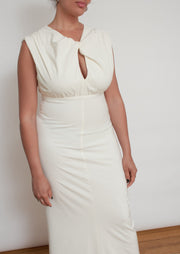 The Sarojini gown, Vanessa Cocchiaro, stretch, upcycled, ivory, white, wedding, bride, second wedding dress, engagement 