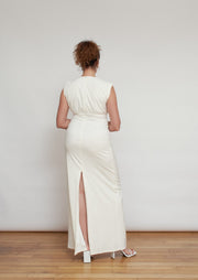 The Sarojini gown, Vanessa Cocchiaro, stretch, upcycled, ivory, white, wedding, bride, second wedding dress, engagement 