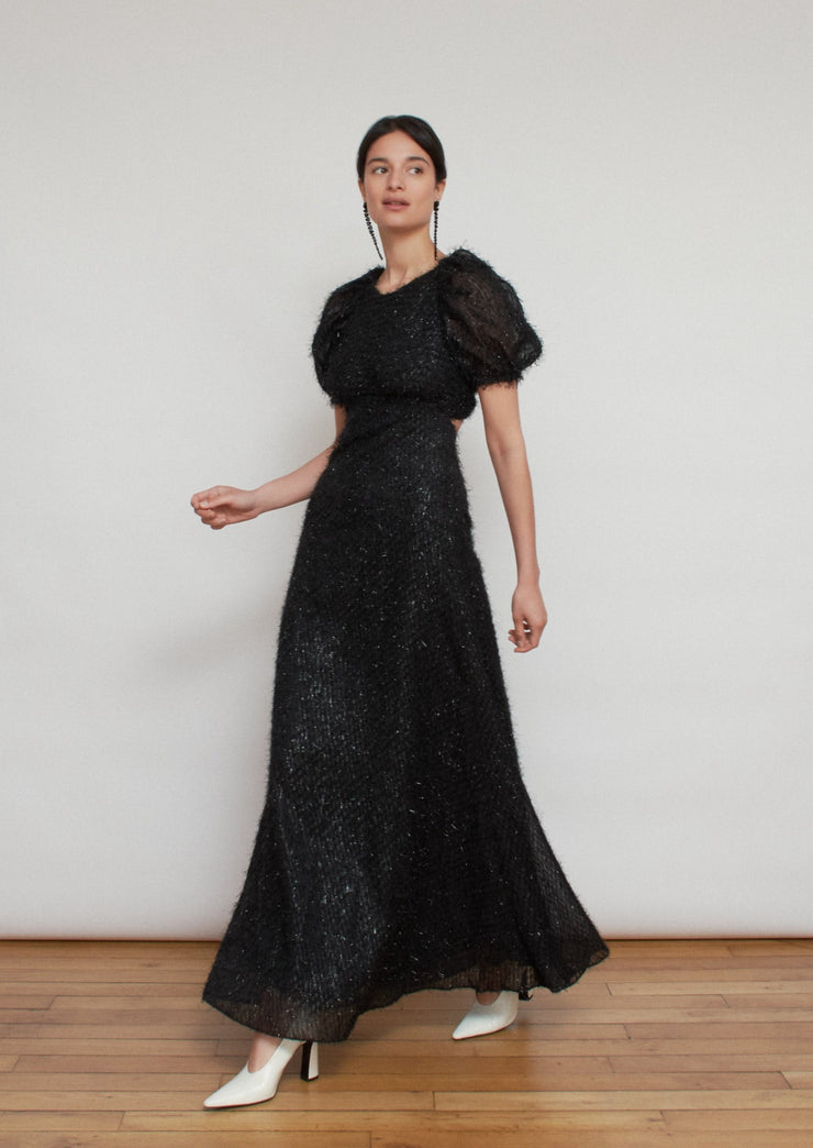 The Rupi gown, Vanessa Cocchiaro, formal wear, black tie, elegant, long, metallic