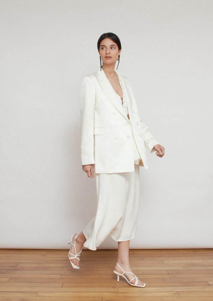 The Gadys blazer, Vanessa Cocchiaro, White, jacket, linen, chic, minimal, elegant, wedding, bride