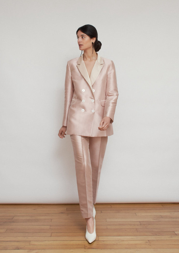 The Gladys blazer, Vanessa Cocchiaro, pale pink, tailoring, events, wedding guest, occasion wear 