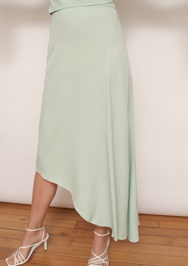 The Melanie skirt, Vanessa Cocchiaro, mint green, midi skirt, ankle length, fitted, wedding guest, cocktail, event