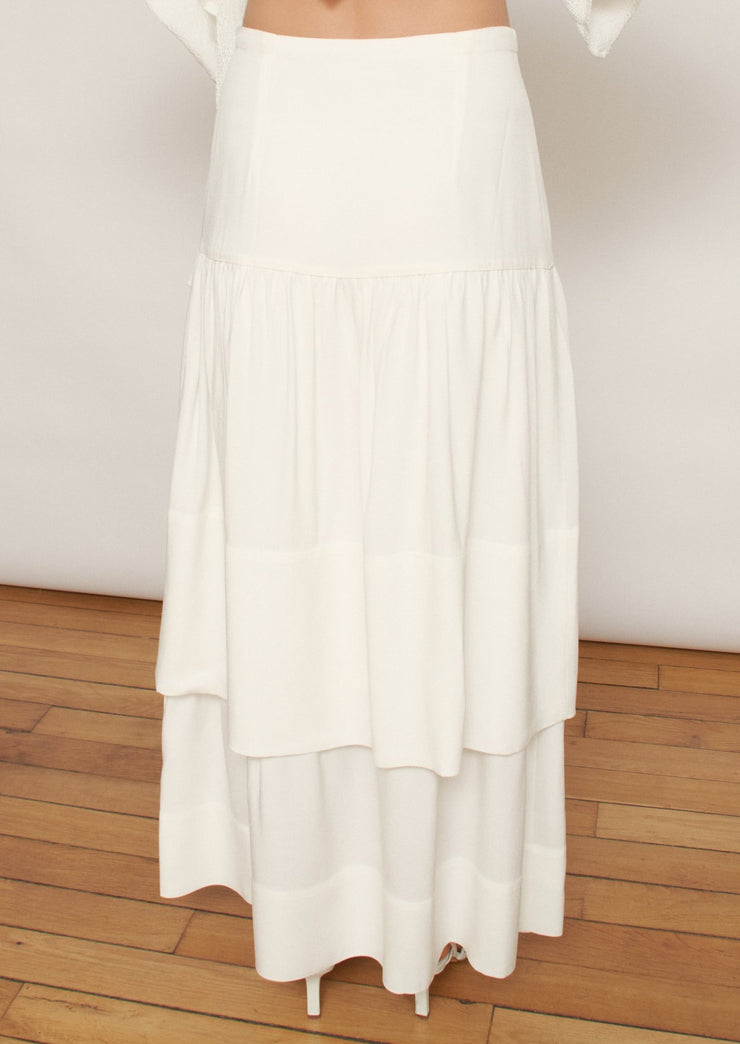 The Tamara skirt, Vanessa Cocchiaro, white, ivory, prairie skirt, engagement, civil wedding 