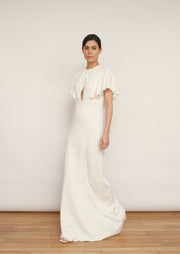 The Marina dress, Vanessa Cocchiaro, off white, ivory, stretch, engagement, civil wedding, bride, second reception look 