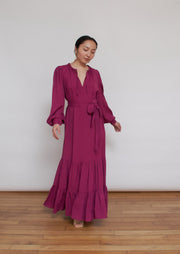 The Pattie dress, Vanessa Cocchiaro, bohemian, maxi dress, long, party, summer, wedding, red, purple