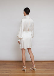 The C.J dress, Vanessa Cocchiaro, white, ivory, short, mini dress, bridal, wedding, engagement, event, formal, satin